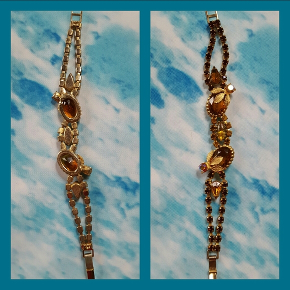 Vintage Rhinestone Bejeweled Deco Bracelet - Picture 11 of 11